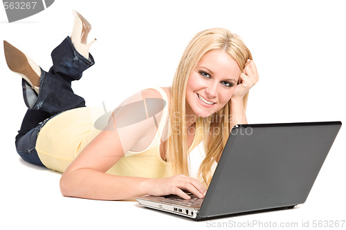 Image of Young student with laptop