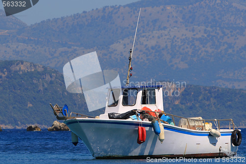 Image of Fishing boat on the Ionian island of Lefkas Greece