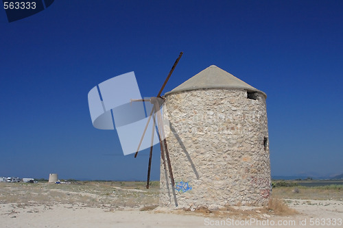 Image of Wind mill on Lefkas island Greece