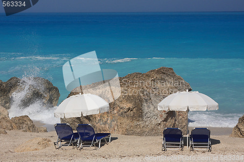 Image of Beach on the Ionian island of Lefkas Greece