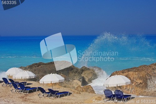 Image of Beach on the Ionian island of Lefkas Greece