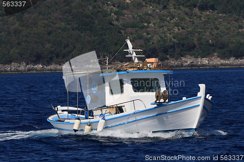 Image of Fishing boat on the Ionian island of Lefkas Greece