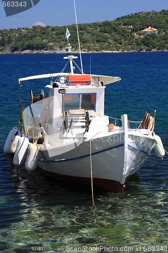 Image of Fishing boat on the Ionian island of Lefkas Greece