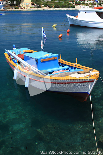 Image of Fishing boat on the Ionian island of Lefkas Greece