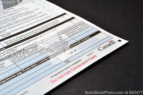 Image of Customs declaration card