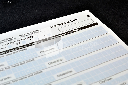 Image of Customs declaration card