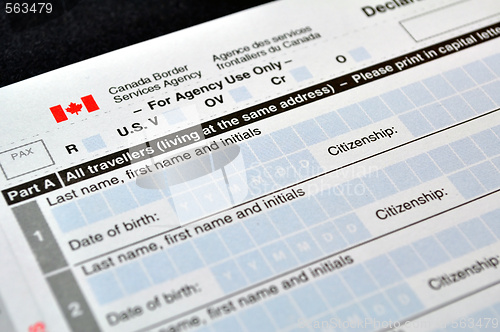 Image of Customs declaration card