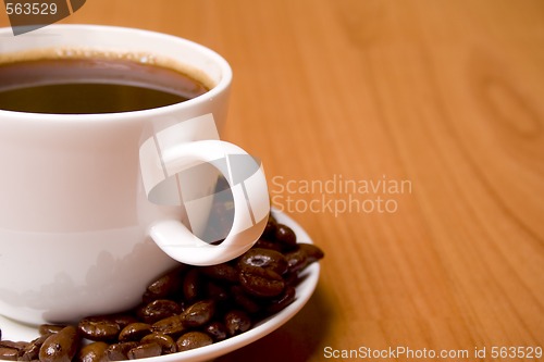 Image of cup of coffee and beans