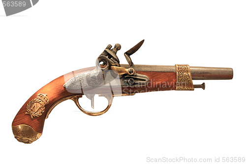 Image of An antique flintlock pistol