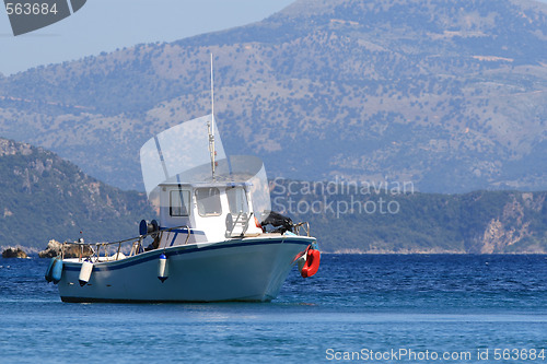 Image of Fishing boat on the Ionian island of Lefkas Greece