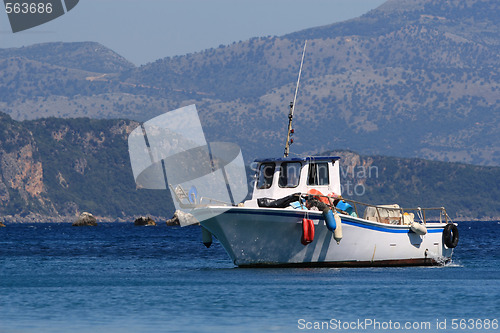 Image of Fishing boat on the Ionian island of Lefkas Greece