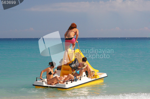 Image of Group of people on a pedalo