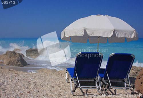 Image of Beach on the Ionian island of Lefkas Greece