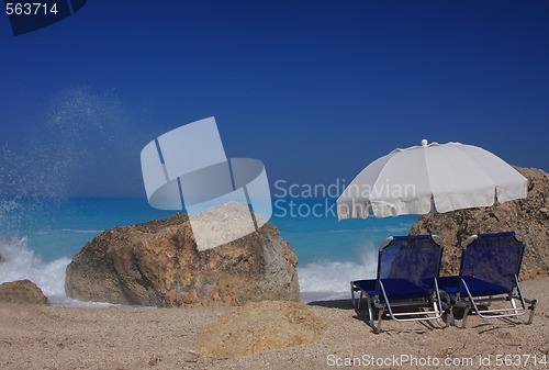 Image of Beach on the Ionian island of Lefkas Greece