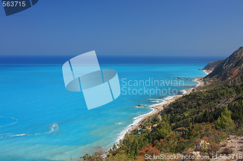 Image of Beach on the Ionian island of Lefkas Greece