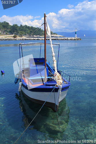 Image of Fishing boat on the Ionian island of Lefkas Greece