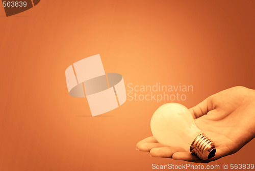 Image of Background with lit lightbulb