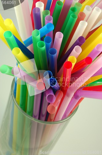 Image of many color cocktail straws isolated on white