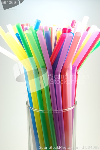 Image of many color cocktail straws isolated on white