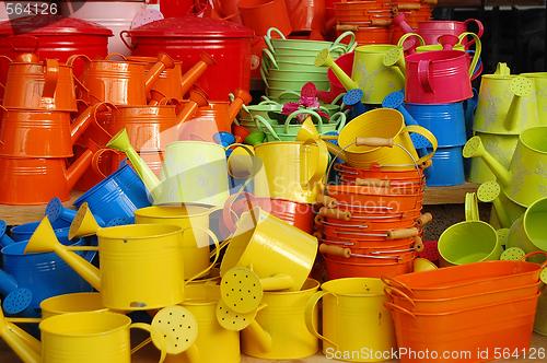 Image of garden tools of different colores