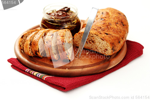 Image of bread with dry tomatoes