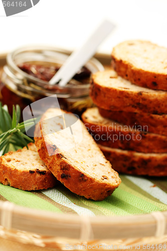 Image of bread with dry tomatoes