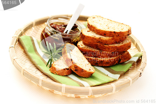 Image of bread with dry tomatoes