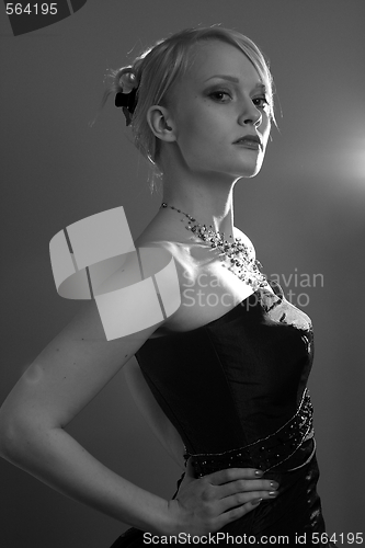 Image of Young woman with prom dress