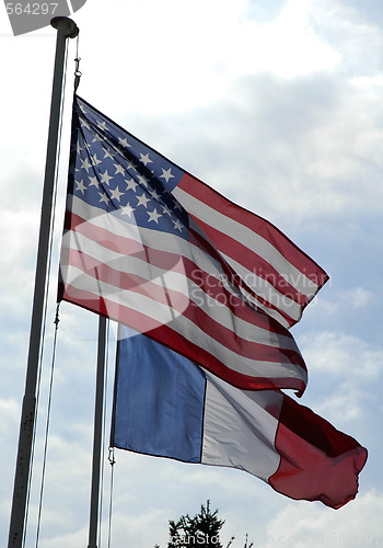 Image of Flags of France and Unites States