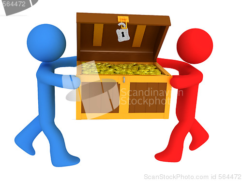 Image of Persons with treasure chest