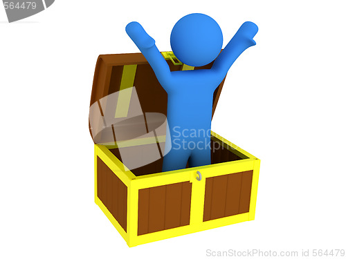 Image of Person with treasure chest
