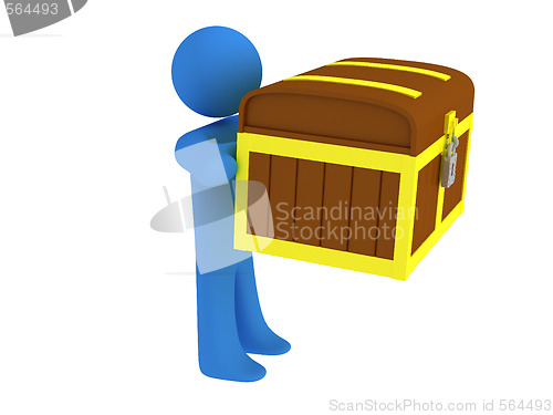 Image of Person with treasure chest