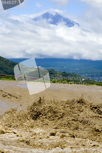 Image of Mount Fuji with Muddy River