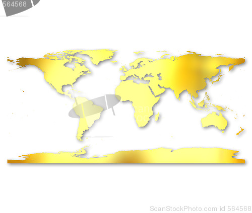 Image of 3d Golden World Map