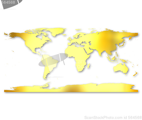 Image of 3d Golden World Map