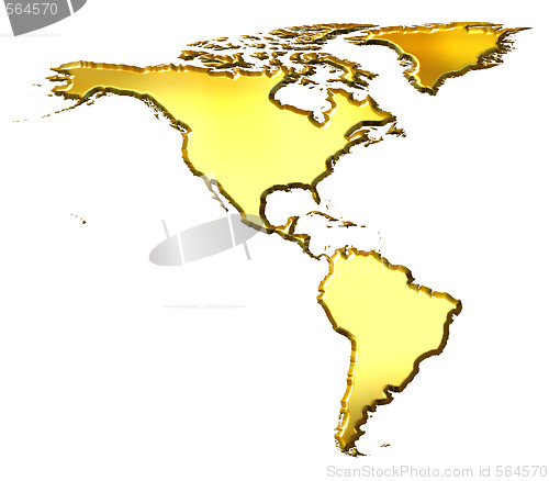 Image of America 3d Golden Map