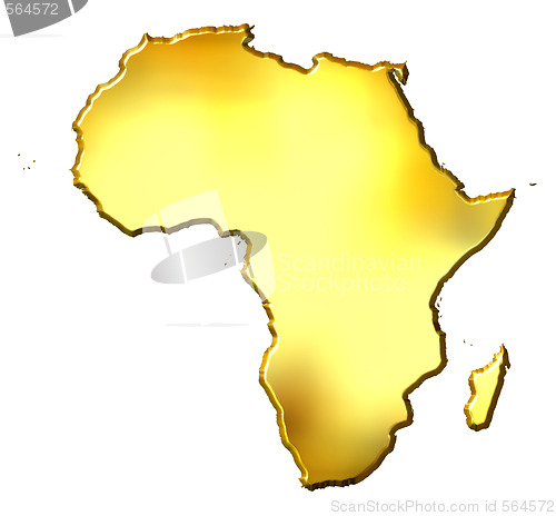 Image of Africa 3d Golden Map