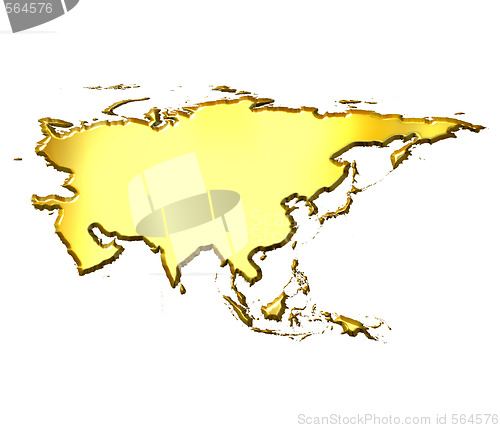 Image of Asia 3d Golden Map
