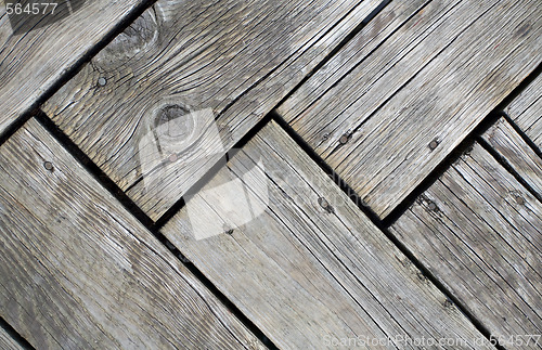 Image of Rough Wood Planks on Weathered Pier