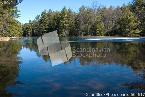 Image of Mountain Pond At Ice Out.