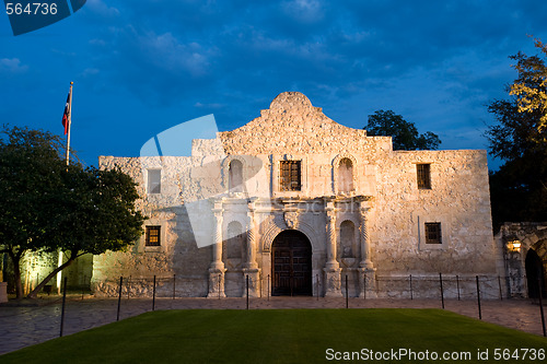 Image of Alamo at twilight