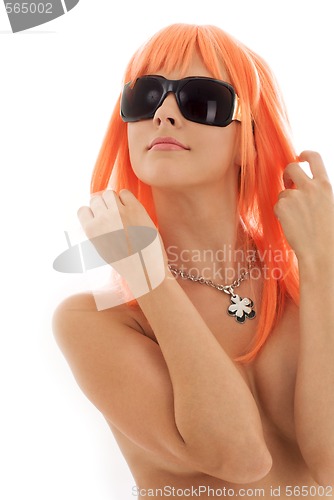 Image of girl in shades with orange hair