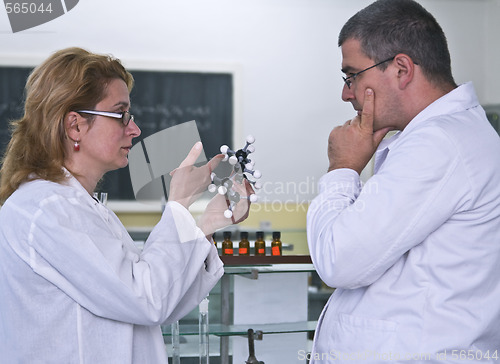 Image of Discussing the experiment