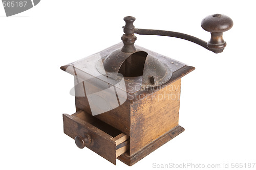 Image of Old manual Coffee Grinder machine wooden made
