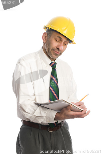 Image of contractor writing estimate project