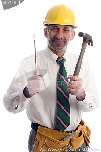 Image of contractor with tools