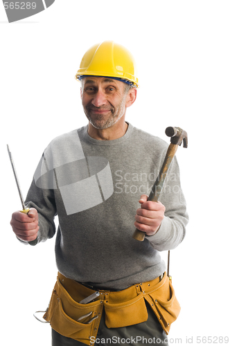 Image of contractor with tools