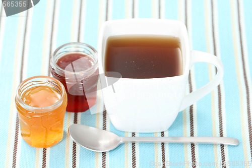 Image of cup of tea with confiture