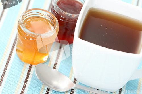 Image of cup of tea with confiture
