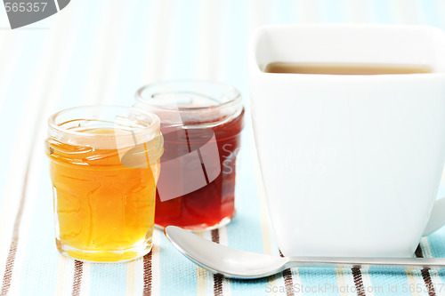 Image of cup of tea with confiture